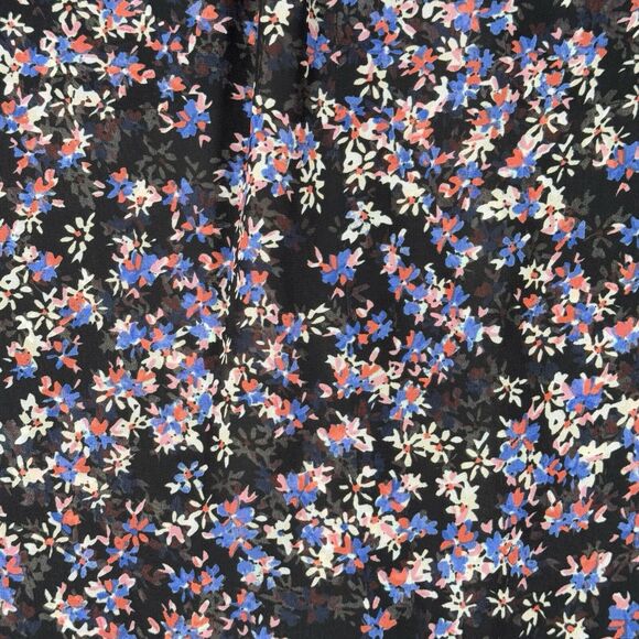 Express Shirt Womens Small Black Blue Pink Micro Floral Portofino Office Casual - Picture 7 of 8